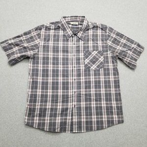 Anchor‎ Blue Shirt Mens XL Plaid Button Up Short Sleeve Pocket Casual